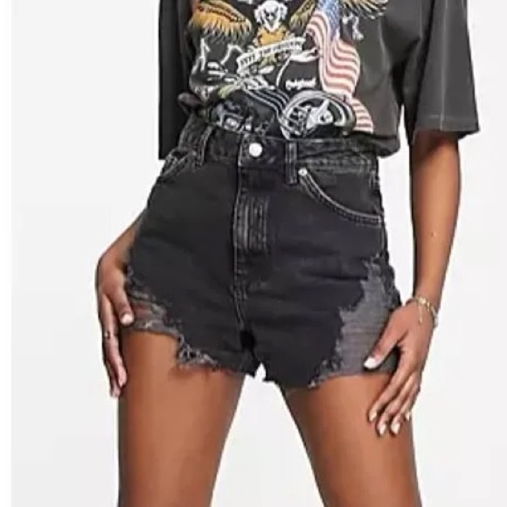 Topshop Dark Wash Jean Shorts